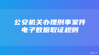 《公安机关办理刑事案件电子数据取证规则》